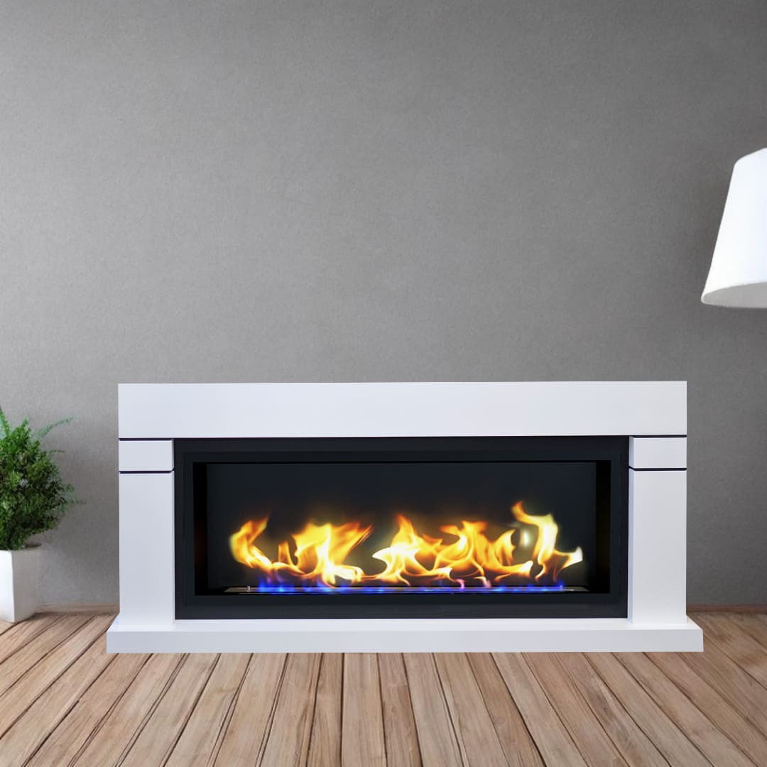 Биокамин в линейном портале "Русский огонь" Тоби с защитным и декоративным стеклом по цене 107 450 руб.