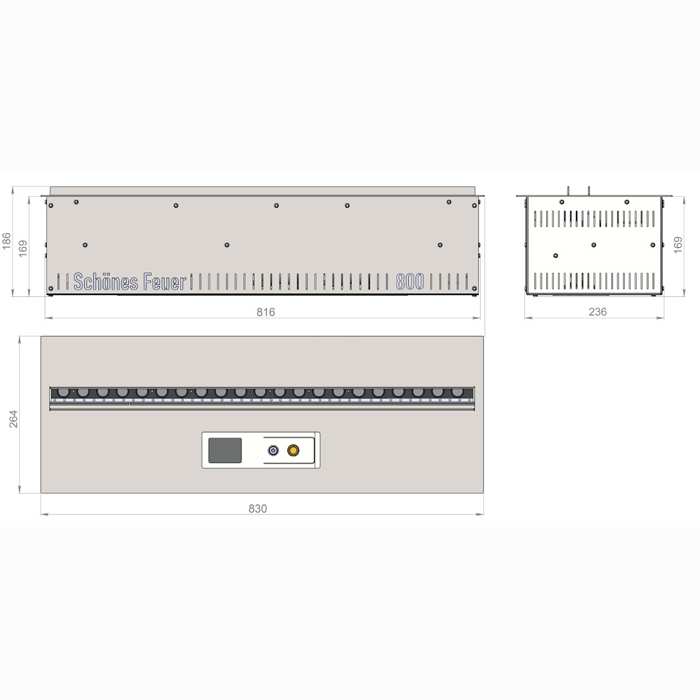 Электроочаг Schönes Feuer 3D FireLine 800 Pro со стальной крышкой