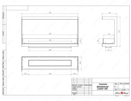 Биокамин фронтальный SteelHeat Leader 900 стекло по цене 37 049 руб.