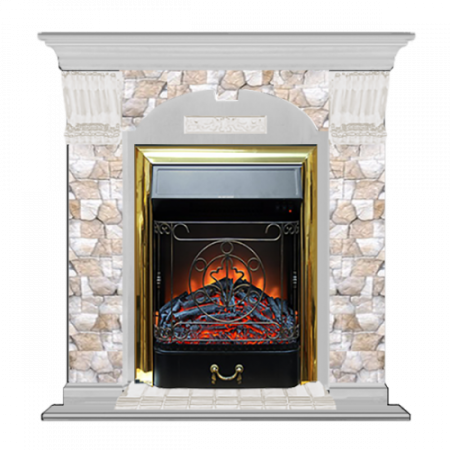 Арочный Арбат (беленый дуб)+Majestic Brass