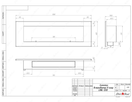 Биокамин SteelHeat LONG 1200 стекло по цене 42 400 руб.